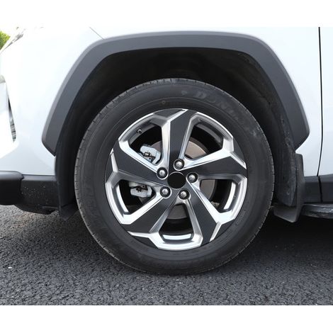 (Quatre roues) Film protecteur autocollant en fibre de carbone pour moyeux de roue, accessoire de réparation des rayures compatible avec Toyota RAV4 RAV-4 2021 (1/5)