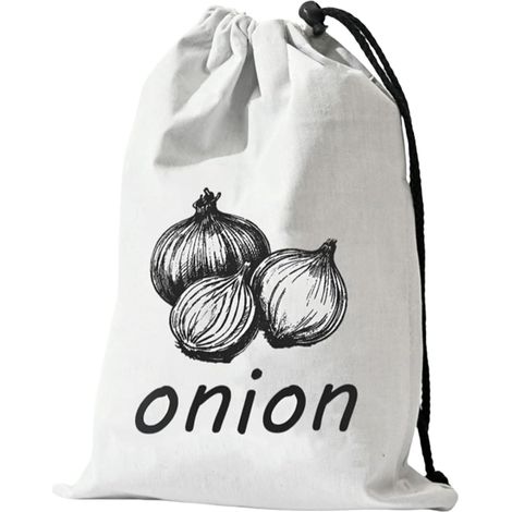 Sac de conservation pour oignons récipient alimentaire réutilisable , grand format , avec cordon ser