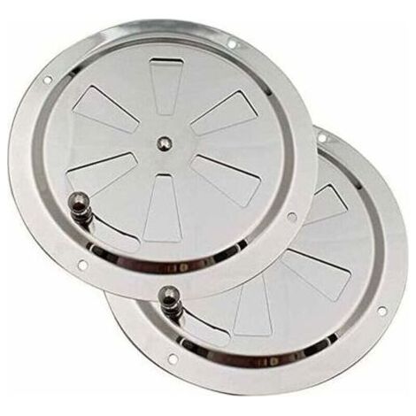 Grille de Ventilation Ronde, XU, D'aération 125 Acier Inoxydable Conduit Moustiquaire D'évacuation Entrant Evacué Volets Réglables et Moustiquaire, 2 pièces - (1/4)