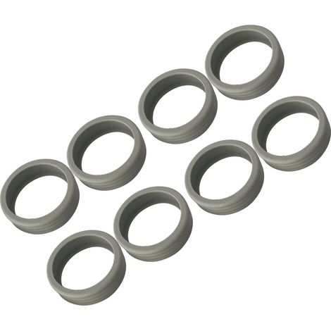 Lot de 8 protections de roulettes grises pour valise, antibruit et absorbant les chocs, en silicone. (1/5)