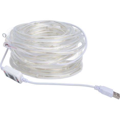 Corde lumineuse RGBW 100 LED USB, synchronisation musicale, contrôle Bluetooth APP, étanche IP45 pour fêtes et festivals (1/5)