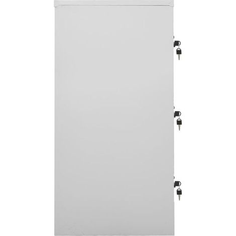 Armoire de Rangement Métallique 90x45x92,5 cm - Casier de Stockage Gris et Rouge avec Portes, Meuble Organiseur Robuste pour Garage, Atelier ou Bureau (1/5)
