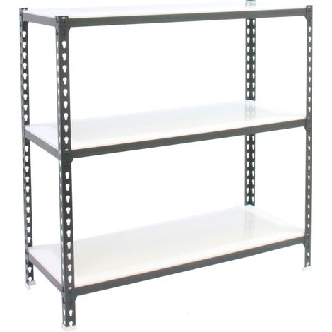 SimonRack Scaffale Portaoggetti, 900x1100x300 mm, 3 Ripiani, Portata 200 kg per Ripiano, Metallo, Scaffale da Garage, Antracite/Bianco – Simonclick