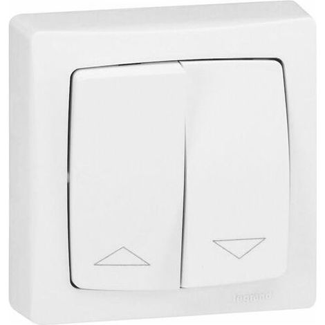 Legrand – Interrupteur saillie pour volets roulants – Appareillage complet blanc – Compatible tous types de volets – Installation facile (1/5)