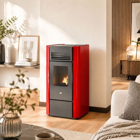Poêle à granulés - PUNTO FUOCO Delia 8 kW Rouge (1/5)