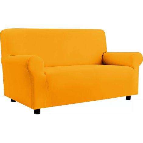 Copridivano Elasticizzato Antimacchia Modello Zeno Colore Arancio, misuraPoltronacoloreArancio