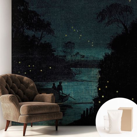 Papier peint avec colle pour décoration moderne de salon chambre à coucher cuisine et bureau Facile Lumières du soir 250x250 cm (1/5)