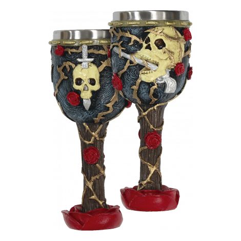 Rose & Totenkopf Tasse aus Harz. Tole10