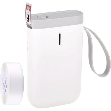 Tragbarer Thermodrucker für Etiketten, handliches Format, B-1-Rolle, Thermopapier, weiß