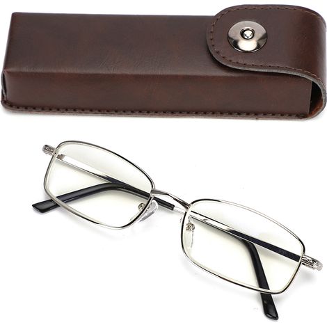 Lunettes de lecture en résine, nouveauté 2019, haut de gamme, revêtement anti-lumière bleue et traitement anti-reflets métalliques, vente directe d'usine, monture authentique petite + monture argentée (1/5)