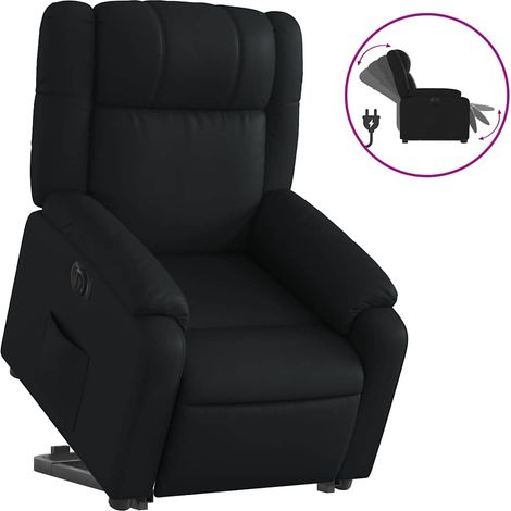 Maison Exclusive - Poltrona Alzapersona Reclinabile Elettrica Nera in Similpelle