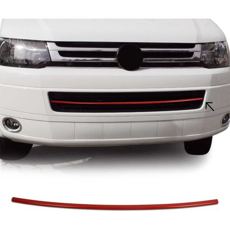 Garniture de Diffuseur Pare-chocs Avant Compatible avec VW Transporter T5 2009-2015 en Acier Inoxydable Rouge (1/5)
