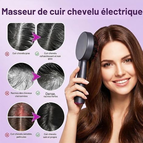 3-in-1 Kopfhautmassagebürste und Haarölapplikator Kopfhautmassagegerät mit Rotlicht und 6-ml-Ölapplikator für Muskelentspannung und Pflege (1/5)