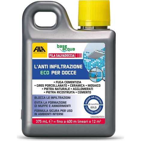 FILA Surface Care Solutions, FILA SALVADOCCIA, Anti Infiltrazioni per Bagno, Effetto Consolidante ed Impermeabilizzante Trasparente, Non Crea Pellicole, Adatto a Fughe Piastrelle, 375ml (1/6)