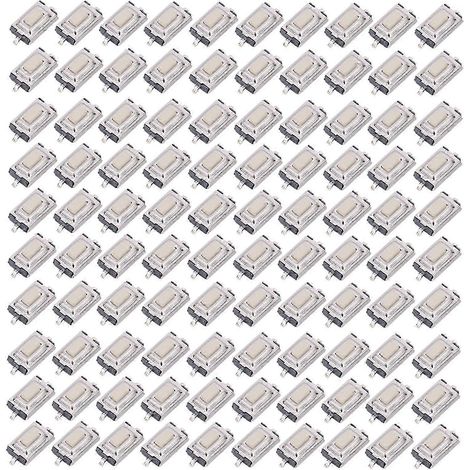 100 Stück hochempfindliche, taktile Drucktaster mit schneller Reaktionszeit, SMD 3x6x2,5 mm, Momenttaster (1/5)