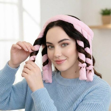 Bandeau Boucleur Sans Chaleur, Tige Octopus Rose, 8 Brins Souples Pour Boucles, Confort Nuit/Quotidien (1/4)