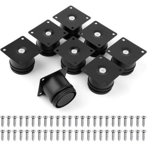 Möbelfüße, 50 mm verstellbare Möbelfüße mit 48 Schrauben, universell verstellbare Bettfüße, höhenverstellbar von 0-15 mm, Möbelfüße für Stühle und Tische