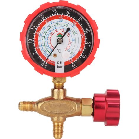 Manomètre À Trois Voies - Raccord Pour Climatisation - Compatible R410A R22 R134A - En Laiton - 1 Pièce (1/5)