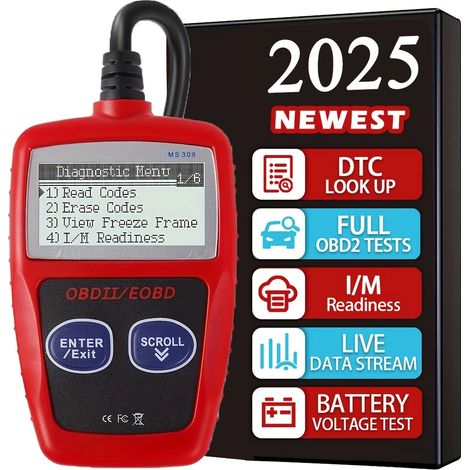 MS309 : appareil de diagnostic automobile OBD2 portable, lecteur et effaceur de codes d'erreur, détecteur de pannes moteur (1/5)