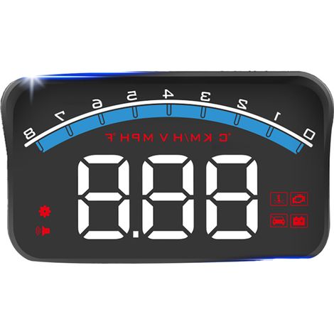 Affichage tête haute universel M6S, projecteur LED 3,5 pouces, OBD II, GPS, vitesse, température d'eau, tension (1/5)