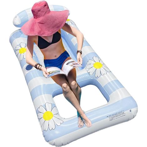 Aufblasbare Poolliegen für Erwachsene, aufblasbare Poolliegen mit Kopfstütze, bequeme Pool-Lounge  Vorderseite (1/5)