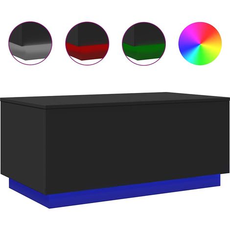 Maison Exclusive - Mesa de centro con luces LED negro 90x50x40 cm