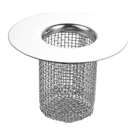 Filtre de siphon de sol multifonctionnel en acier inoxydable, crépine d'évier, filtre anti-obstruction et attrape-cheveux pour baignoire et lavabo (5,5 x 2,5 x 4 cm) (1/5)