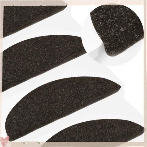 355252 Tapis d'escalier auto-adhésifs 10 pcs anthracite 56x17x3 cm (1/5)