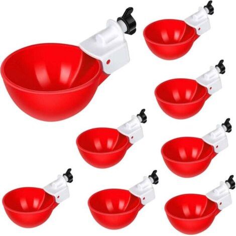 6 Stück Automatische Kunststoff Chicken Drinker Cups,GeflüGel Trinkwerkzeug lfutterspender,Automatischer Wasserauslass,Geeignet FüR VöGel,GeflüGel,Tauben,HüHner,Enten(Rot) (1/4)