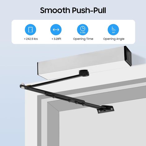 65W Automatic Door Opener & Closer, Electric Swing Door Operator for Interior/Exterior, with 2 Remotes + 2 Switches + 5 ID Cards + Control Panel (1/5)