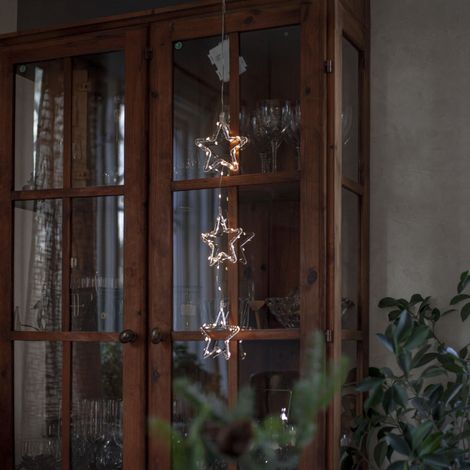 STAR TRADING Lichterkette LED Stina 3 Sterne Outdoor transparent