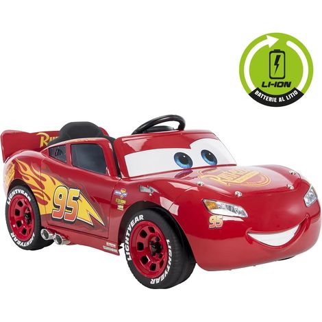 Macchina Elettrica Cars Saetta McQueen Disney Auto a Batteria Litio (1/4)