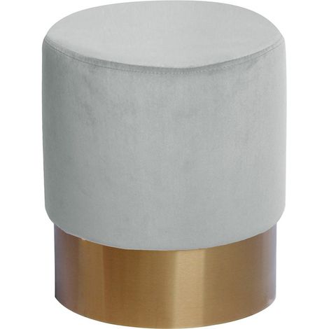 Pouf contenitore Nano in velluto rosa antico e base dorata (1/3)