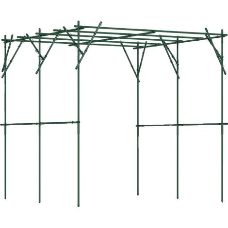 Soporte para plantas trepadoras, estructura de acero recubierta de polietileno, estructura ajustable, 223 cm x 223 cm x 223 cm, diseño de soporte triangular, reforzado con clips de seguridad metálicos (1/5)