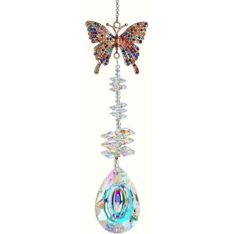 Attrape-soleil papillon en cristal – carillon suspendu papillon – décoration pour fenêtre, jardin, mariage et cadeau (1/5)