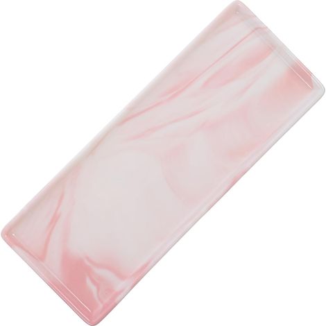 Plateau de Rangement Marbre Rose pour Salle de Bain Organiseur Résistant pour Produits de Toilette Plateau Polyvalent pour Vanity et Bureau'-'- (1/5)