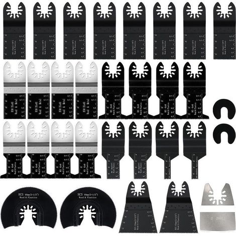 Jeu de 31 lames de scie oscillantes pour outil multifonction, accessoire pour outil multifonction oscillant, lames de scie universelles pour Bosch, Dewalt, Makita, pour la coupe du bois, des coins de (1/5)