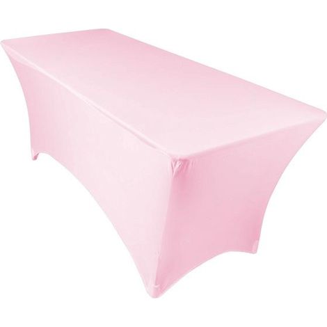 Nappe pour table pliante de 183 cm - rose, nappe élastique, idéale pour les clubs et restaurants (1/5)