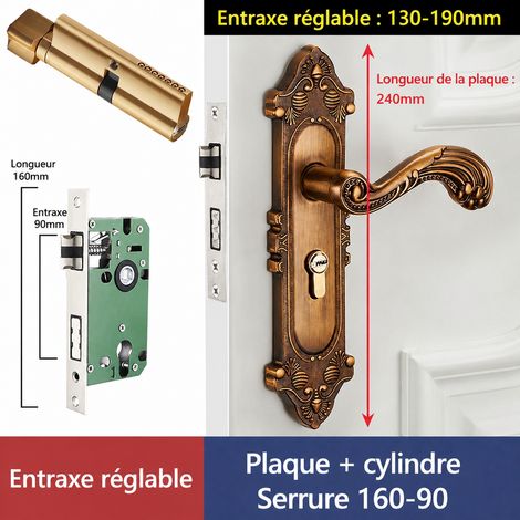 Serrure à larder universelle 160/90 à entraxe réglable avec clé 160 90 réf 8870 1 kg – Livraison gratuite
