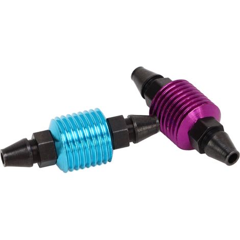 Lot de 2 réservoirs de carburant en aluminium avec refroidisseur d'air pour voitures RC universelles (accessoires moteur pour HSP 1/8 et 1/10, références 94122 et 94188, bleu et violet). (1/5)