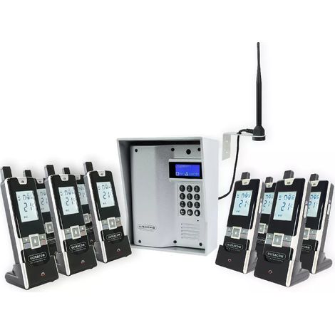 Interphone 600m autonome sans-fil - UltraCOM3 visière argentée + 9 combinés + antenne : "contourner obstacle / pilier" (1/5)