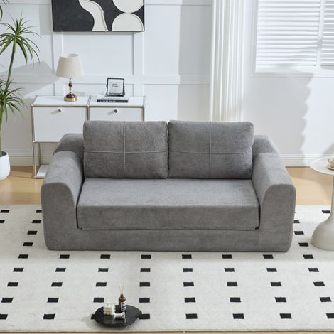 Sofá cama plegable 2 en 1 de tela, 179 x 95 x 79 cm, gris oscuro DESVIAE (1/5)