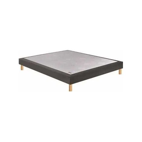 Sommier tapissier Epeda Noyer gris fumé 70x190 confort ferme, 15 cm, lattes massives en épicéa