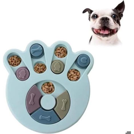 Jouet de mangeoire rond pour chien - Jouet interactif durable - Jeux de cerveau pour chien - Amlioration de lIQ Bleu (1/4)