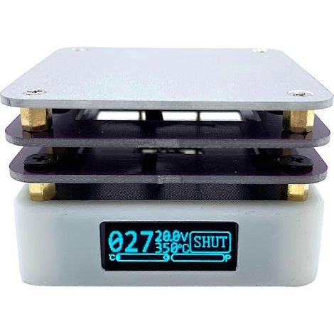 Mini plaque chauffante numérique 65 W pour le soudage et la retouche de circuits imprimés et de cartes SMD. (1/4)