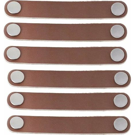 Möbelgriff, Ledermöbelgriff, 6 Stück, 128 mm, moderner Türgriff aus Leder
