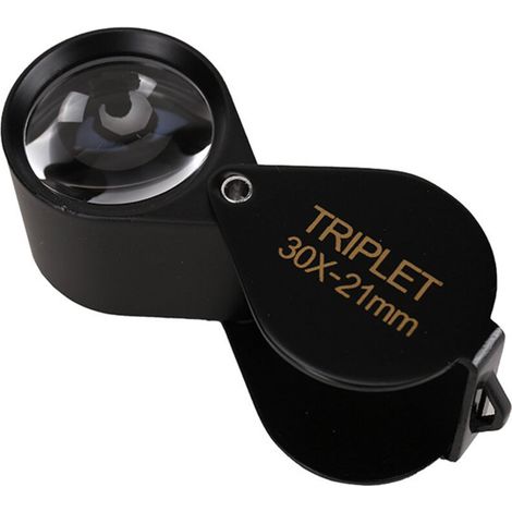 Lente d'ingrandimento da gioielliere - Lente d'ingrandimento 30 x 21 mm con oculare - Lente d'ingrandimento tascabile 30x - Lente pieghevole - Lente d'ingrandimento da lettura