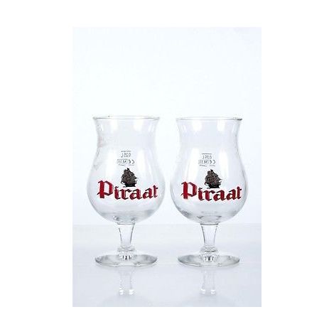 Piraat - Lot de 2 verres calice belge - Verres à bière officiels