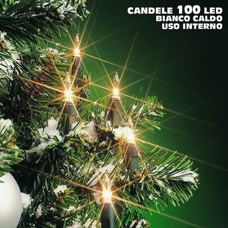 Trade Shop - WEIHNACHTSKERZENKETTE 100 WARMWEISSE LEDS 942CM FÜR DEN INNENBEREICH WEIHNACHTSDEKORATION - (1/3)