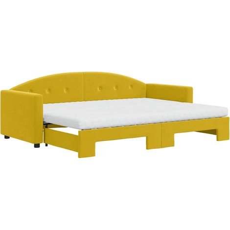 Maison Exclusive - Divano Letto Estraibile con Materassi Giallo 80x200 cm Velluto